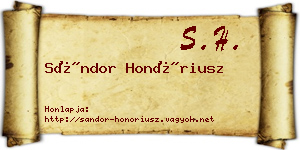 Sándor Honóriusz névjegykártya